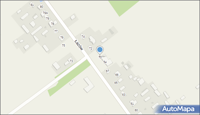 Łazów, Łazów, 70, mapa Łazów