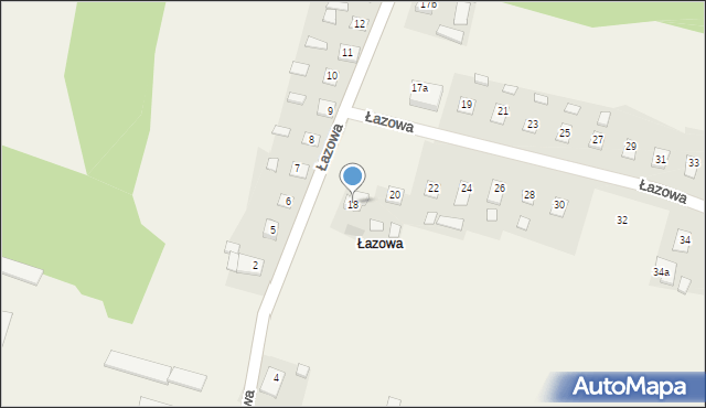 Łazowa, Łazowa, 18, mapa Łazowa