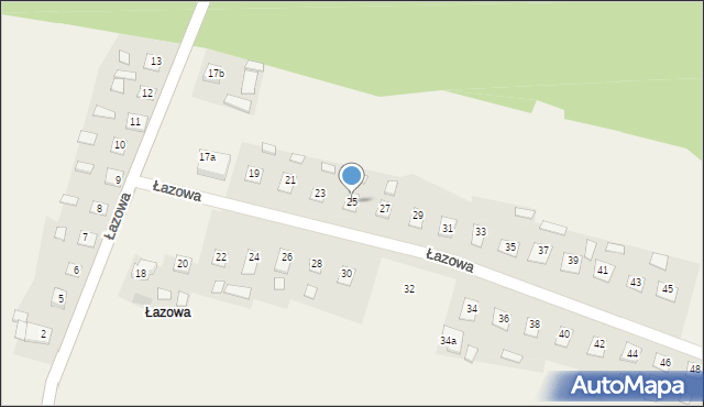 Łazowa, Łazowa, 25, mapa Łazowa