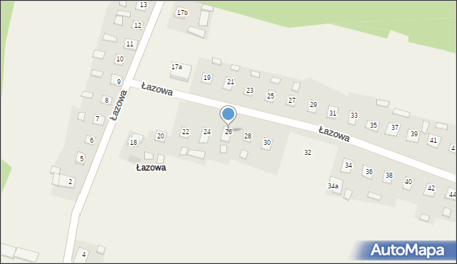 Łazowa, Łazowa, 26, mapa Łazowa