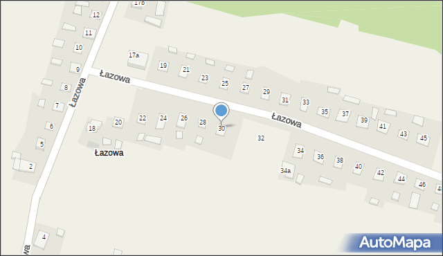 Łazowa, Łazowa, 30, mapa Łazowa