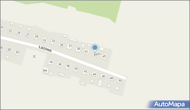 Łazowa, Łazowa, 43, mapa Łazowa