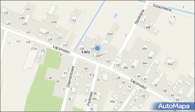 Łazy, Łączności, 104, mapa Łazy