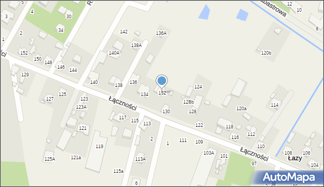 Łazy, Łączności, 132, mapa Łazy