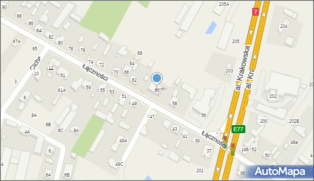 Łazy, Łączności, 60, mapa Łazy