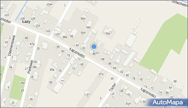 Łazy, Łączności, 90, mapa Łazy