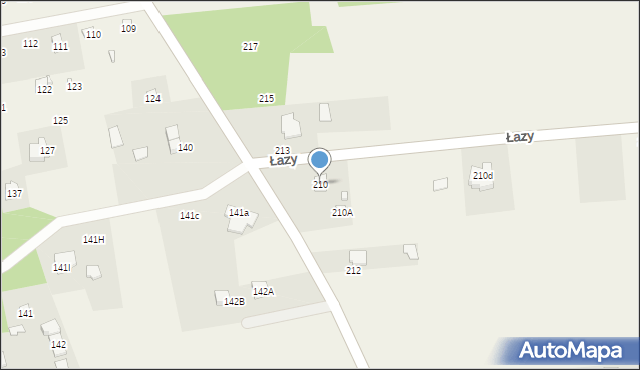 Łazy, Łazy, 210, mapa Łazy
