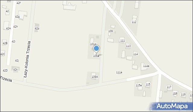 Łazy, Łazy, 101e, mapa Łazy