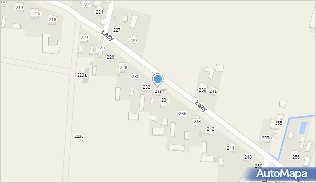 Łazy, Łazy, 233, mapa Łazy