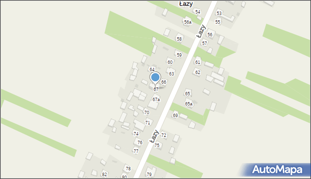 Łazy, Łazy, 67, mapa Łazy
