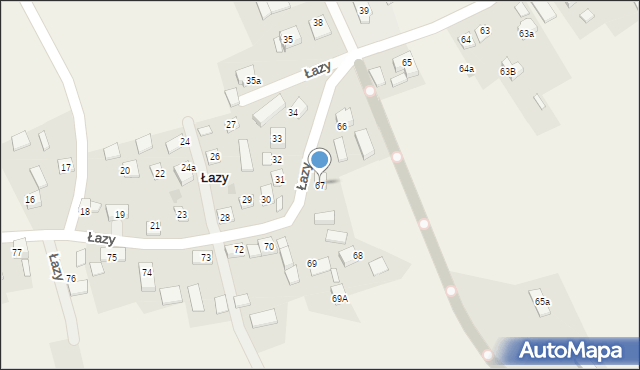 Łazy, Łazy, 67, mapa Łazy