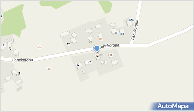 Łazy, Lanckorona, 34, mapa Łazy