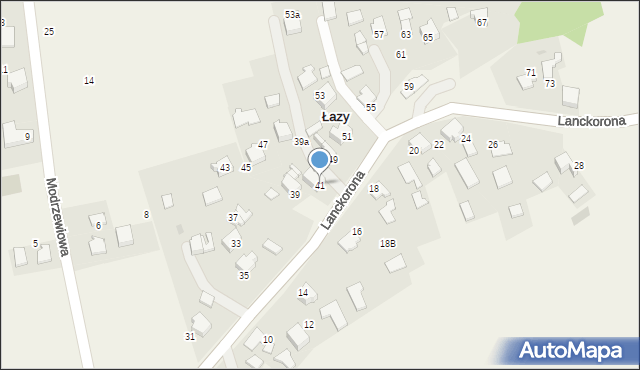 Łazy, Lanckorona, 41, mapa Łazy