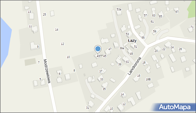Łazy, Lanckorona, 43, mapa Łazy