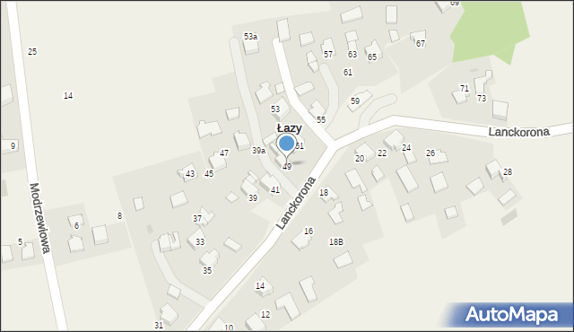 Łazy, Lanckorona, 49, mapa Łazy