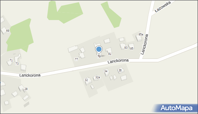 Łazy, Lanckorona, 79, mapa Łazy