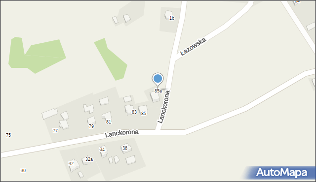 Łazy, Lanckorona, 85a, mapa Łazy