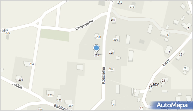 Łazy, Łazy, 229, mapa Łazy