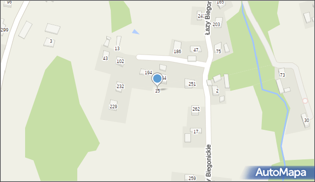 Łazy Biegonickie, Łazy Biegonickie, 15, mapa Łazy Biegonickie