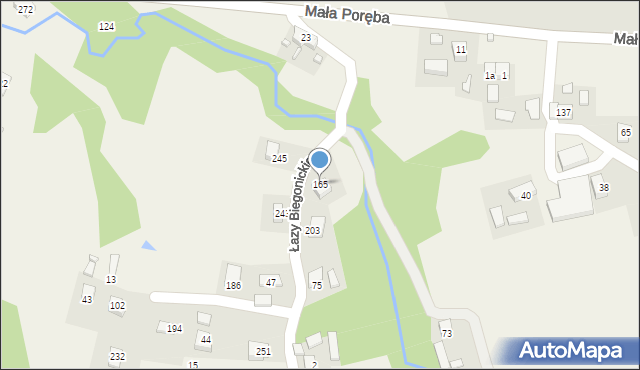 Łazy Biegonickie, Łazy Biegonickie, 165, mapa Łazy Biegonickie