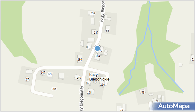 Łazy Biegonickie, Łazy Biegonickie, 184, mapa Łazy Biegonickie
