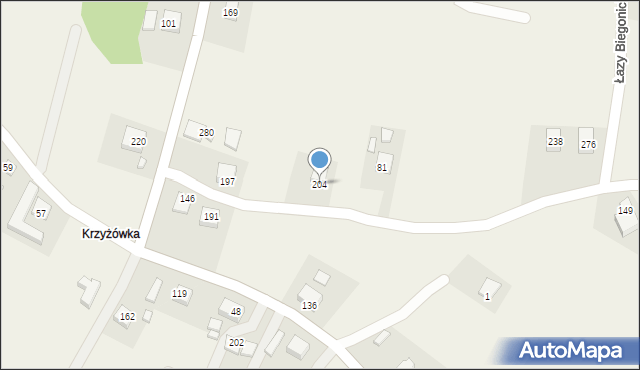 Łazy Biegonickie, Łazy Biegonickie, 204, mapa Łazy Biegonickie