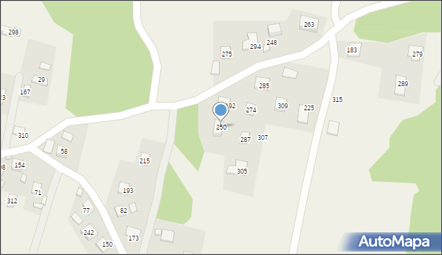 Łazy Biegonickie, Łazy Biegonickie, 250, mapa Łazy Biegonickie