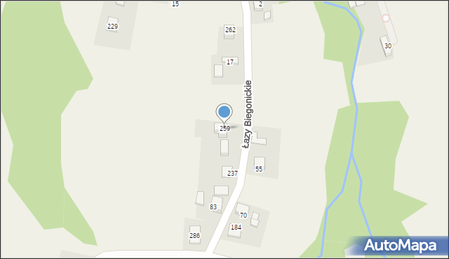 Łazy Biegonickie, Łazy Biegonickie, 259, mapa Łazy Biegonickie