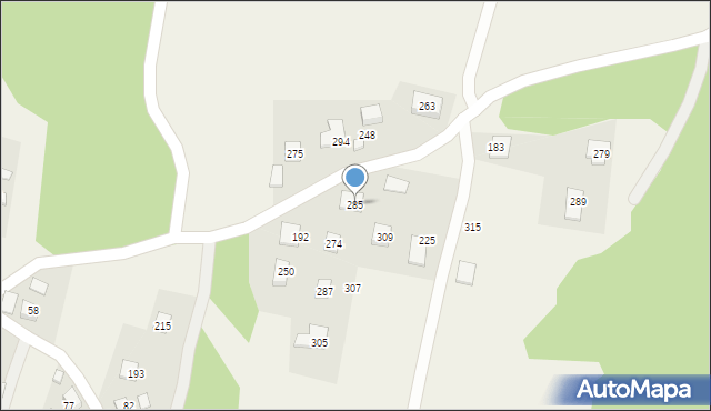 Łazy Biegonickie, Łazy Biegonickie, 285, mapa Łazy Biegonickie