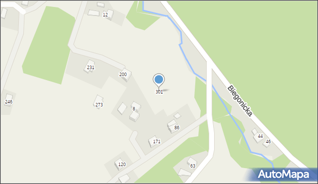 Łazy Biegonickie, Łazy Biegonickie, 301, mapa Łazy Biegonickie