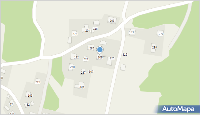 Łazy Biegonickie, Łazy Biegonickie, 309, mapa Łazy Biegonickie