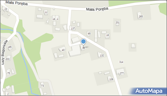 Łazy Biegonickie, Łazy Biegonickie, 38, mapa Łazy Biegonickie