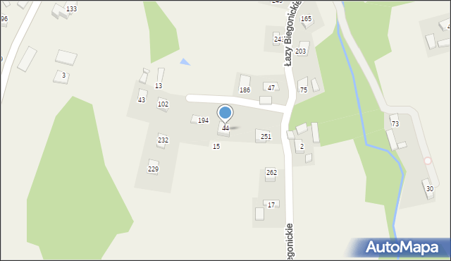 Łazy Biegonickie, Łazy Biegonickie, 44, mapa Łazy Biegonickie