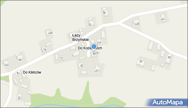 Łazy Brzyńskie, Łazy Brzyńskie, 33, mapa Łazy Brzyńskie