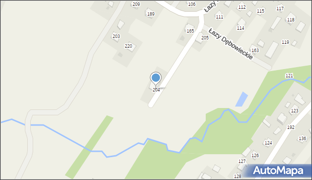 Łazy Dębowieckie, Łazy Dębowieckie, 204, mapa Łazy Dębowieckie