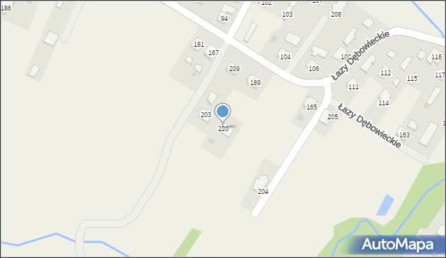 Łazy Dębowieckie, Łazy Dębowieckie, 220, mapa Łazy Dębowieckie