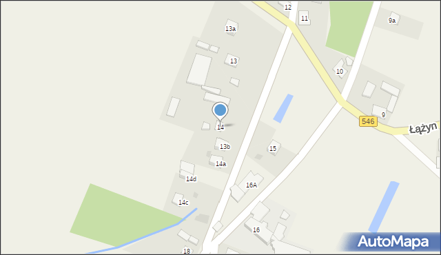 Łążyn, Łążyn, 14, mapa Łążyn