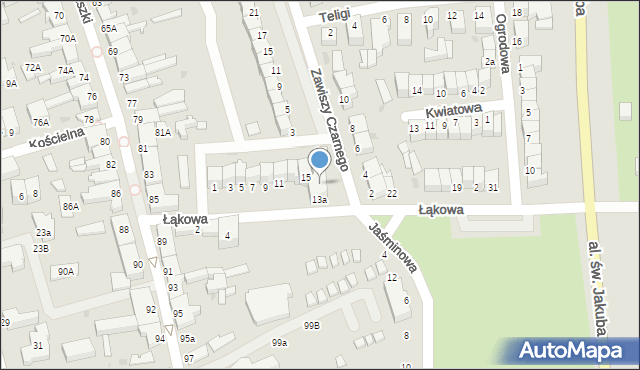 Łeba, Łąkowa, 17, mapa Łeba