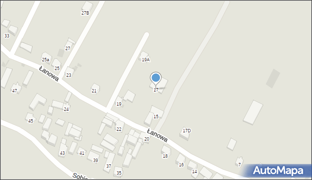Lędziny, Łanowa, 17, mapa Lędziny