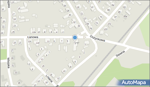 Leszno, Łanowa, 3, mapa Leszno