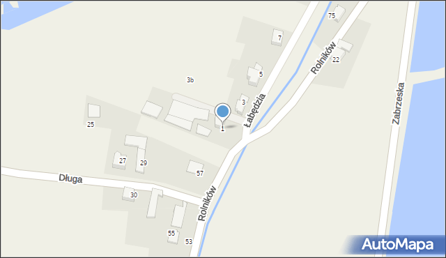 Ligota, Łabędzia, 1, mapa Ligota