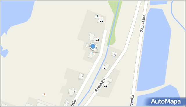 Ligota, Łabędzia, 11, mapa Ligota