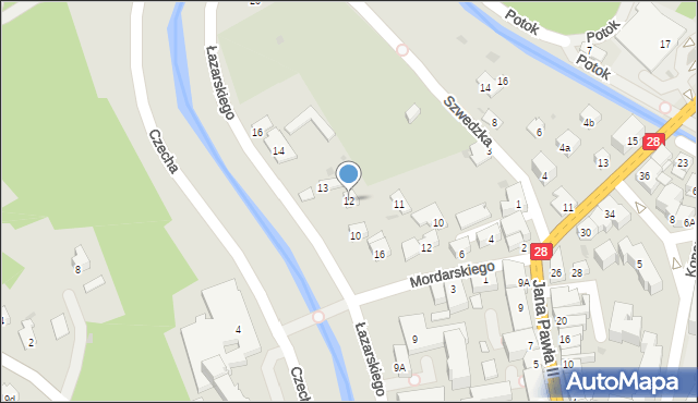 Limanowa, Łazarskiego Kazimierza, ks., 12, mapa Limanowa