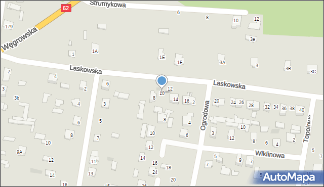Łochów, Laskowska, 10, mapa Łochów