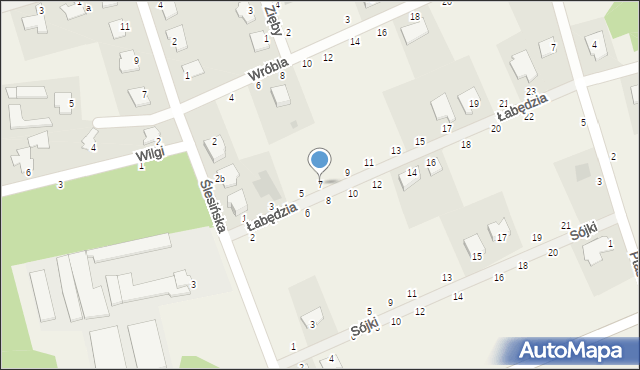 Łochowice, Łabędzia, 7, mapa Łochowice