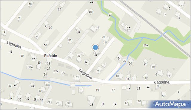 Łodygowice, Łagodna, 34, mapa Łodygowice