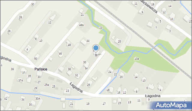 Łodygowice, Łagodna, 36, mapa Łodygowice