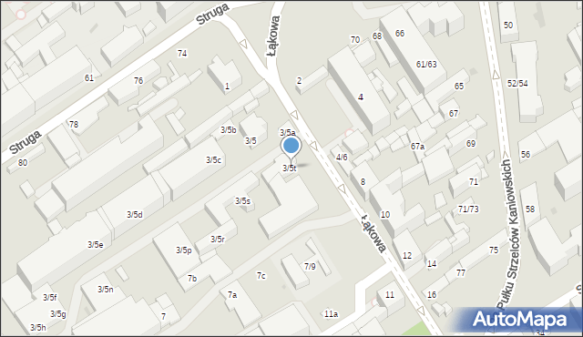 Łódź, Łąkowa, 3/5t, mapa Łodzi