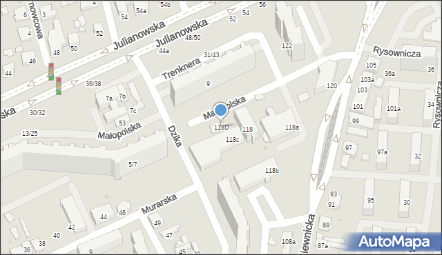 Łódź, Łagiewnicka, 118D, mapa Łodzi