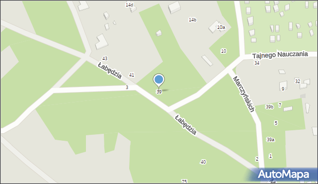 Łódź, Łabędzia, 39, mapa Łodzi